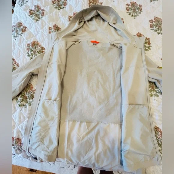 Rain coat Light Gray Hooded Athletic Jacket women XL gorpcore - Picture 6 of 7